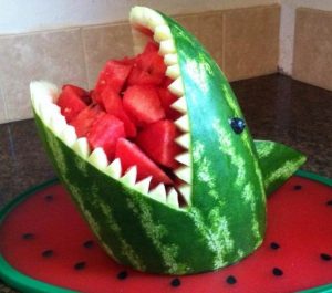 Carved Watermelon Display