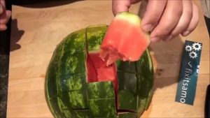 Watermelon Testing Plug Obtained With a Fruit Knife