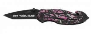 Pink Camo Kutmaster Rescue Knife
