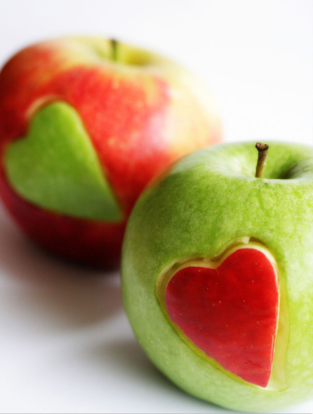 Fruit Knife Trick #1: Apples with Heart Cutout