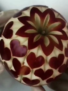 Fruit Knife Trick #3: Apples with Allover Heart Motif