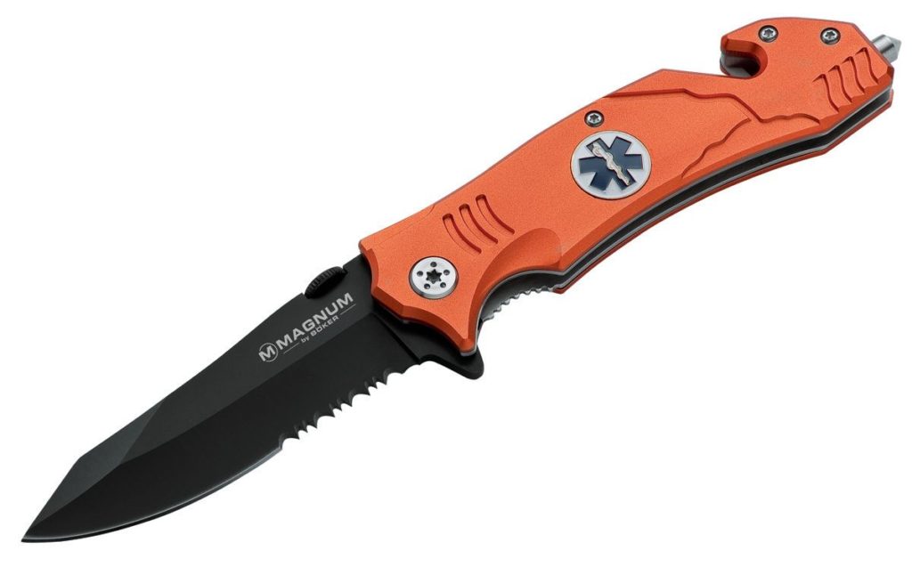 Boker Magnum EMS Rescue 01LL472 spring-assisted pocket knives engraved with your company logo
